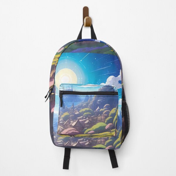 Item preview, Enchanted Village Amidst Nature’s Majestic Rocky Cliffs designed and sold by ArtComixHaven.
