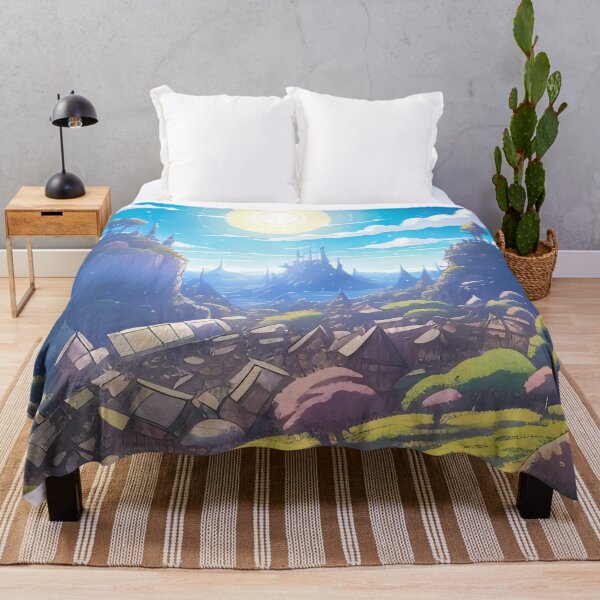 Item preview, Enchanted Village Amidst Nature’s Majestic Rocky Cliffs designed and sold by ArtComixHaven.