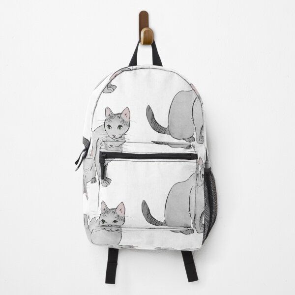Item preview, Black and white cat standing sketch in graphite designed and sold by Asutip.