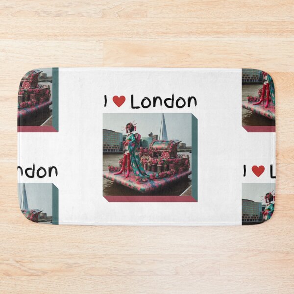 Artikelvorschau, Themse, asiatische Frau auf einem Boot in London Themse, The Shard, extravagant Ich liebe London, abstraktes Kunstwerk Stern entworfen und verkauft von Coolparrotgirl.