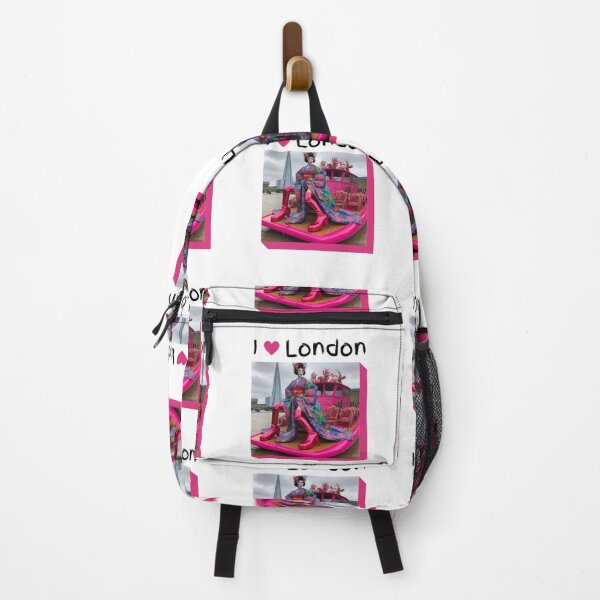 Item preview, Thames, Asian woman in pink boots on boat in London Thames, extravagant I love London, the shard designed and sold by Coolparrotgirl.
