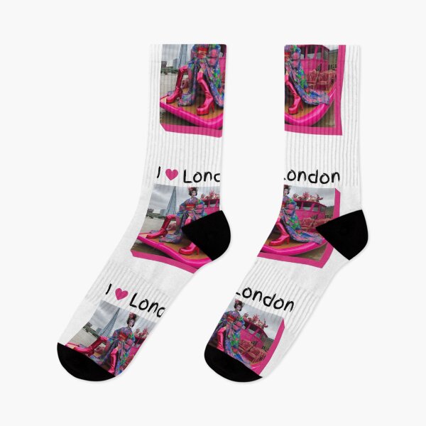 Item preview, Thames, Asian woman in pink boots on boat in London Thames, extravagant  I love London, the shard designed and sold by Coolparrotgirl.