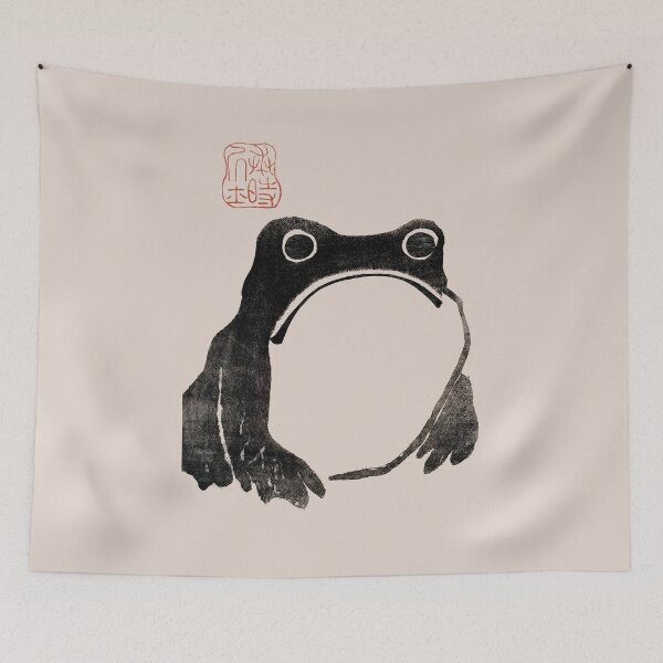 Item preview, Grumpy frog Japanese matsumoto hoji  | Unimpressed Frog Meika Gafu by Matsumoto Hoji  designed and sold by TeeARTHY.