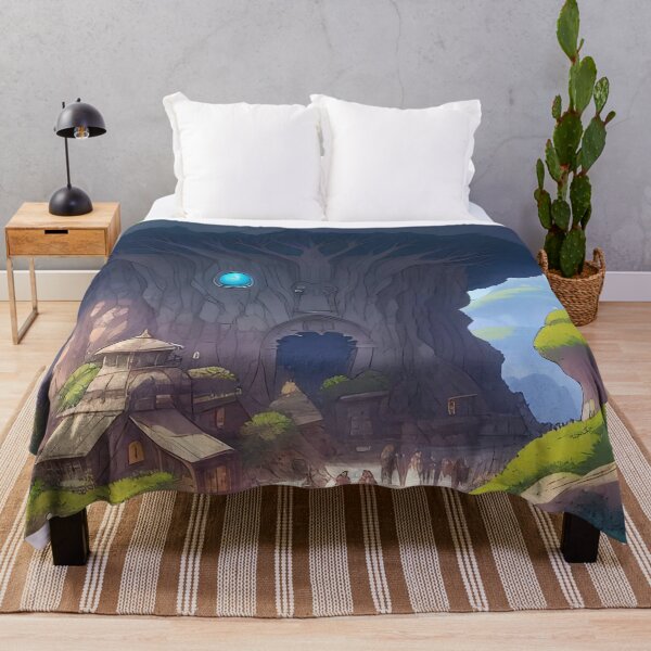 Item preview, Title: “Enchanted Village Nestled Amidst Majestic Nature’s Embrace designed and sold by ArtComixHaven.