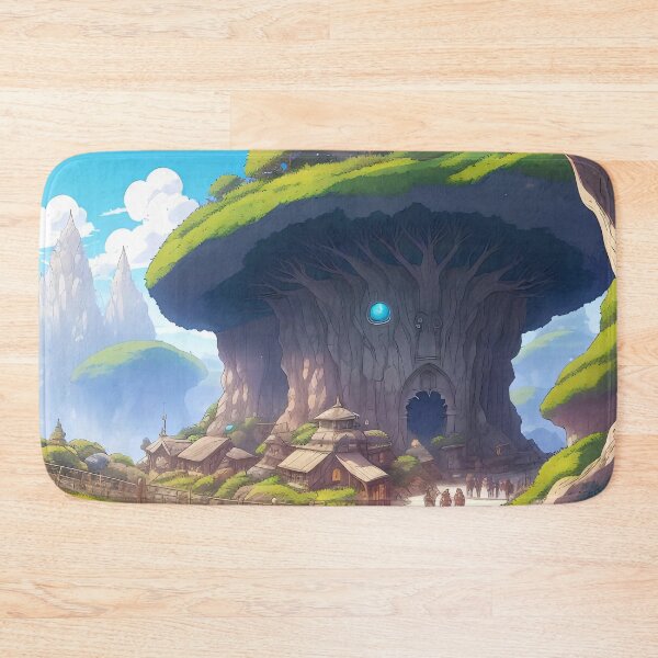 Item preview, Title: “Enchanted Village Nestled Amidst Majestic Nature’s Embrace designed and sold by ArtComixHaven.