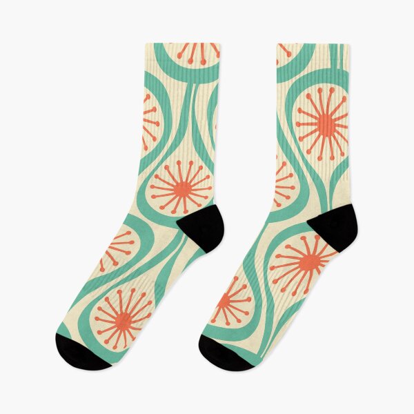 Item preview, Mid Century Modern Atomic Drops Teal Orange Pattern designed and sold by kierkegaard.