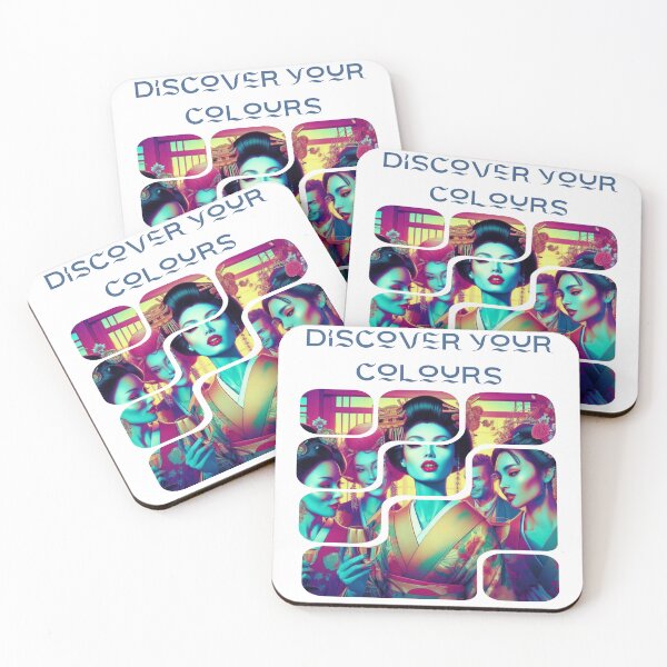 Item preview, Discover your colours, geisha abstract artpiece,  designed and sold by Coolparrotgirl.