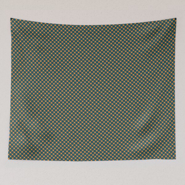 Item preview, Orange Stars & Octagon Geometry Blue Background Inifinity Pattern designed and sold by Alchemy-A-La-G.