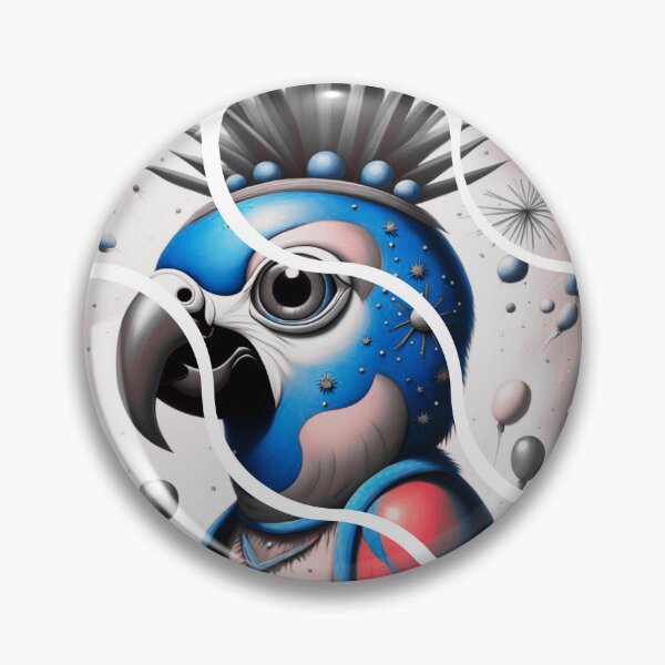 Item preview, Blue  parrot Brainstorming, abstract artpiece,  designed and sold by Coolparrotgirl.