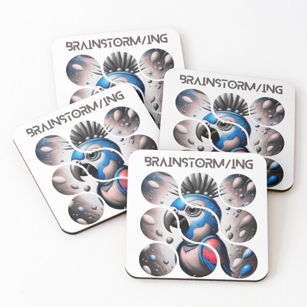 Item preview, Blue  parrot Brainstorming, abstract artpiece,  designed and sold by Coolparrotgirl.