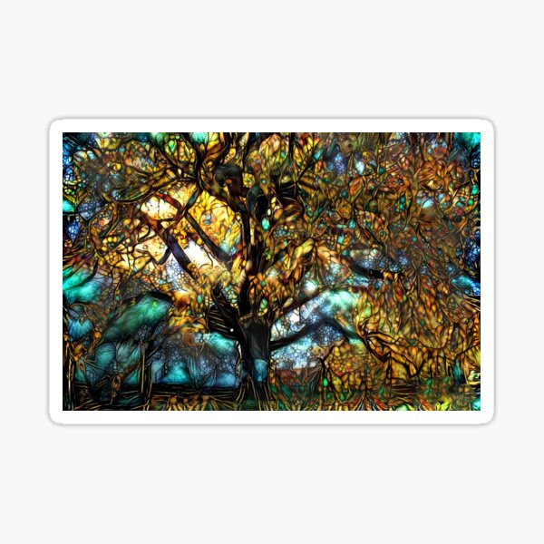 Redreaming Deep Dreamed Moreton Bay Jewel Sticker