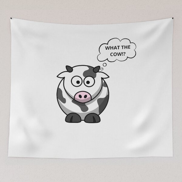 Aperçu de l'œuvre Vache surprise, animal mignon Kawaii créée et vendue par JuniperusArt.