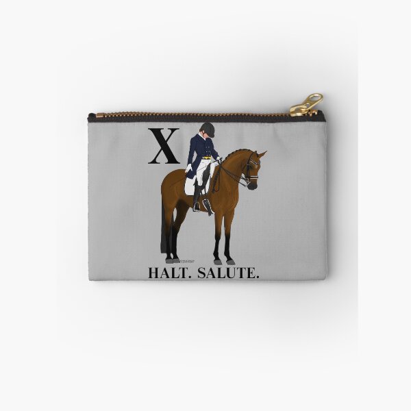 Item preview, X. Halt. Salute. Bay Dressage Horse and Rider designed and sold by DappledMoon.