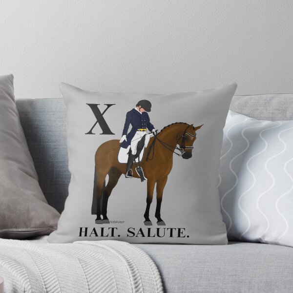 Item preview, X. Halt. Salute. Bay Dressage Horse and Rider designed and sold by DappledMoon.
