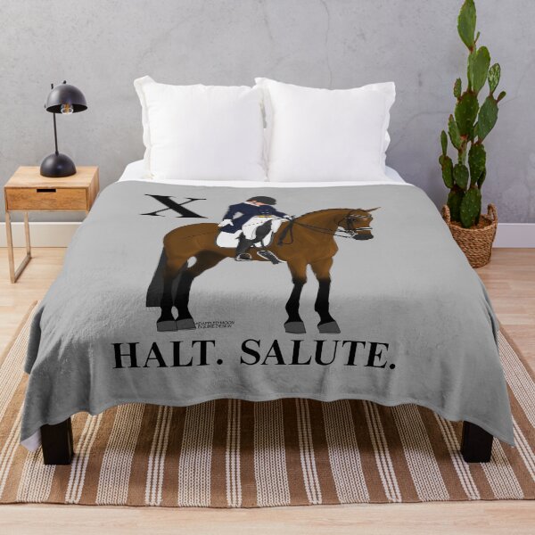 Item preview, X. Halt. Salute. Bay Dressage Horse and Rider designed and sold by DappledMoon.