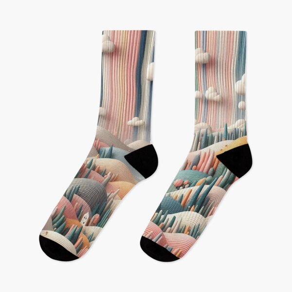 Item preview, Stripes and Pastel Mountains Fabric Collection designed and sold by Rui Fernandes.