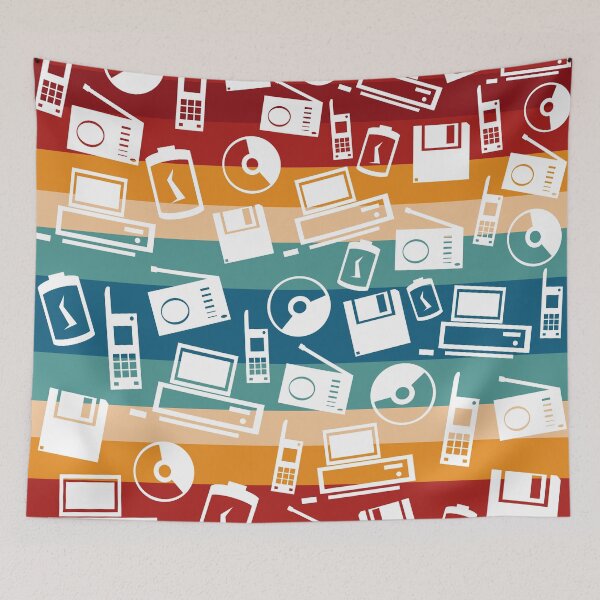 Item preview, 1988 Old School Tech (white on multi) designed and sold by Sparkleweather.