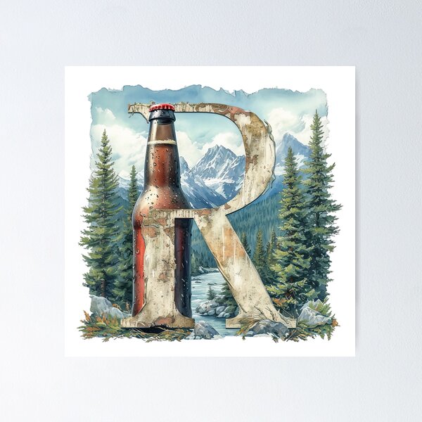 Item preview, "R" Beer in front of Mount Rainier designed and sold by Driftwood Spirits.
