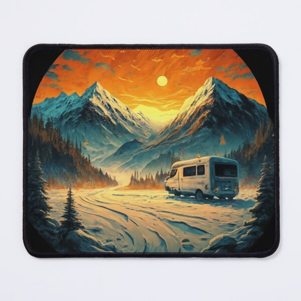 Item preview, Watercolor Car Driving in Snow Mountains Colorful Car Lover designed and sold by UnivStore.