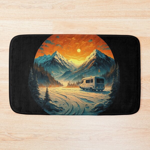 Item preview, Watercolor Car Driving in Snow Mountains Colorful Car Lover designed and sold by UnivStore.