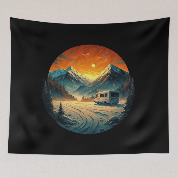 Item preview, Watercolor Car Driving in Snow Mountains Colorful Car Lover designed and sold by UnivStore.