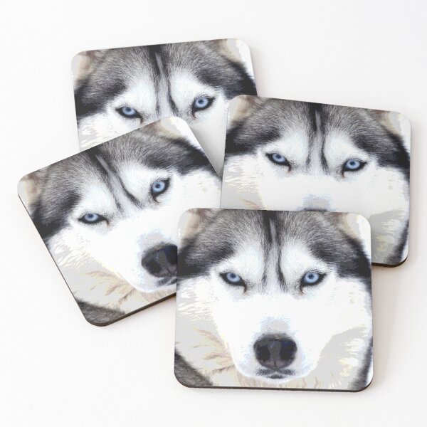 Siberian Husky Coasters (Set of 4)