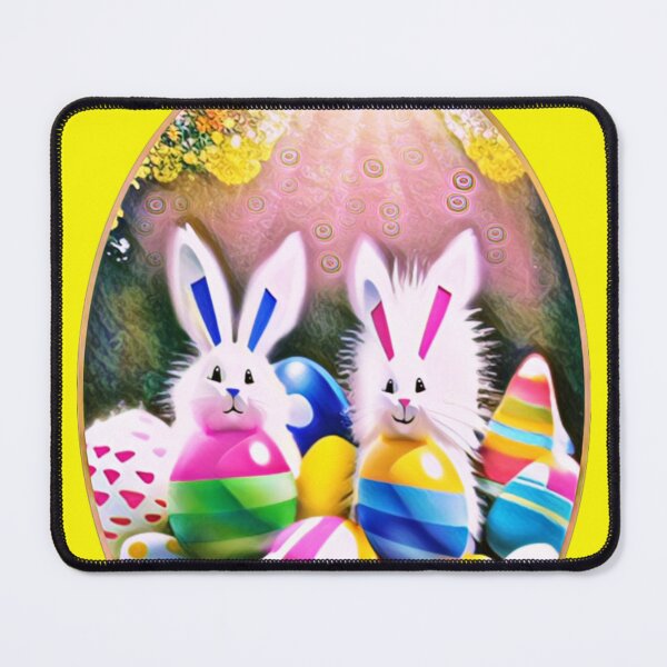 Item preview, Happy colorful Easter basket - two cute bunnies in a basket designed and sold by kikidu21.