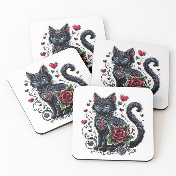 Item preview, Gothic cat goth valentines day goth Sticker designed and sold by Expressions-Sel.