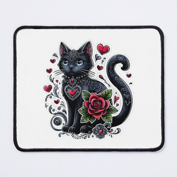 Item preview, Gothic cat goth valentines day goth Sticker designed and sold by Expressions-Sel.