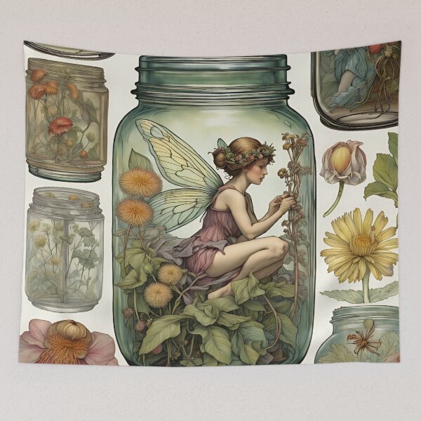 Item preview, Botanical Haven: Fairies in the Whimsical Glass Menagerie designed and sold by ReachingMyDreams.
