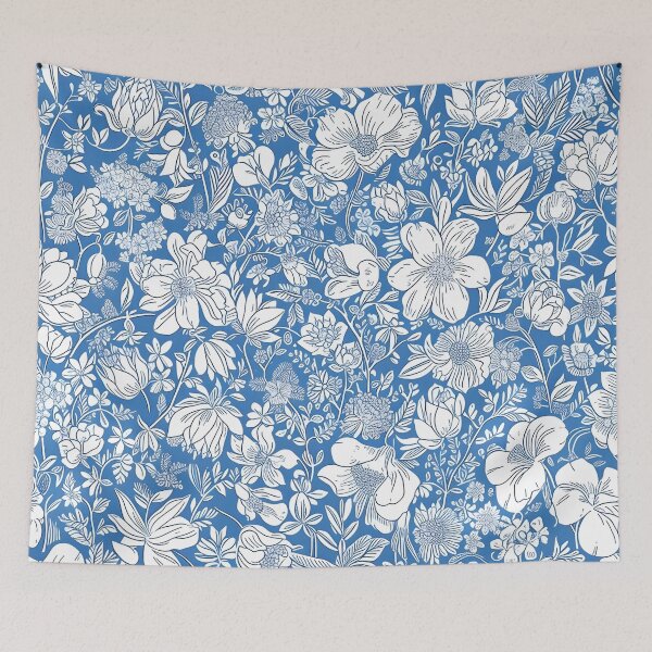 Artikelvorschau, Blau-weißes Blumenmuster entworfen und verkauft von dcrc.