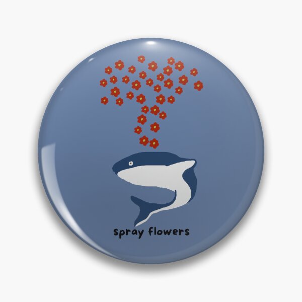 Item preview, Blue whale spraying flowers designed and sold by BALCONYDOORS.