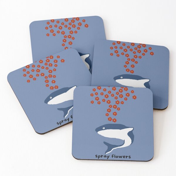 Item preview, Blue whale spraying flowers designed and sold by BALCONYDOORS.
