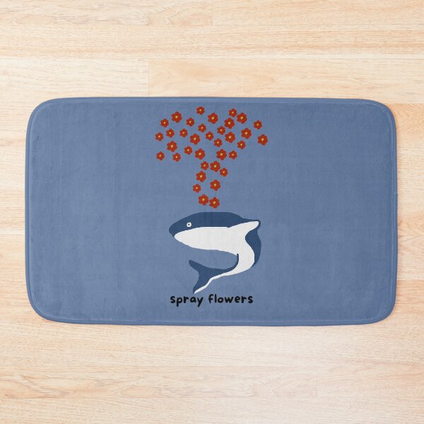 Item preview, Blue whale spraying flowers designed and sold by BALCONYDOORS.