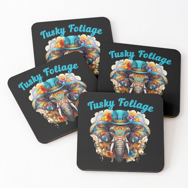 Item preview, Tusky Foliage. colorful elephant designed and sold by ElephantVibes.