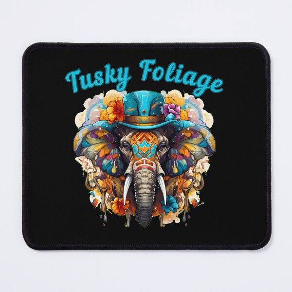 Item preview, Tusky Foliage. colorful elephant designed and sold by ElephantVibes.