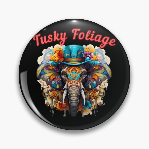 Item preview, Tusky Foliage. elephant head designed and sold by ElephantVibes.