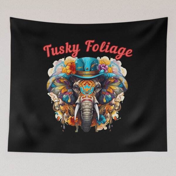 Item preview, Tusky Foliage. elephant head designed and sold by ElephantVibes.