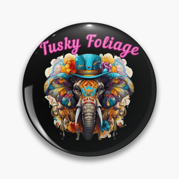 Item preview, Tusky Foliage. elephant face designed and sold by ElephantVibes.