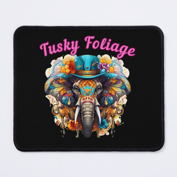 Item preview, Tusky Foliage. elephant face designed and sold by ElephantVibes.