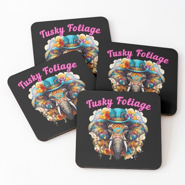 Item preview, Tusky Foliage. elephant face designed and sold by ElephantVibes.