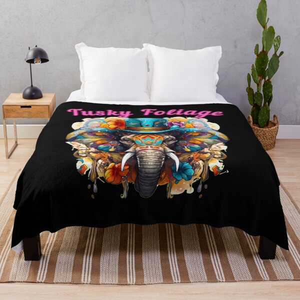 Item preview, Tusky Foliage. elephant face designed and sold by ElephantVibes.