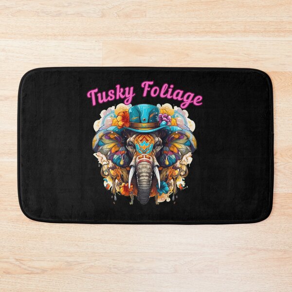 Item preview, Tusky Foliage. elephant face designed and sold by ElephantVibes.