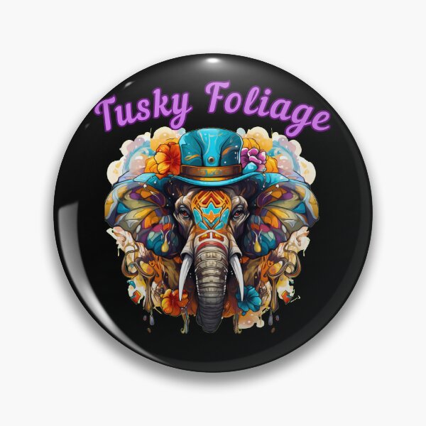 Item preview, Tusky Foliage. elephant portrait designed and sold by ElephantVibes.