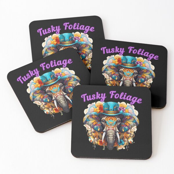 Item preview, Tusky Foliage. elephant portrait designed and sold by ElephantVibes.