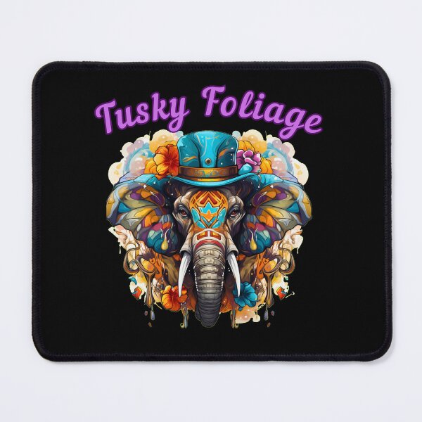Item preview, Tusky Foliage. elephant portrait designed and sold by ElephantVibes.