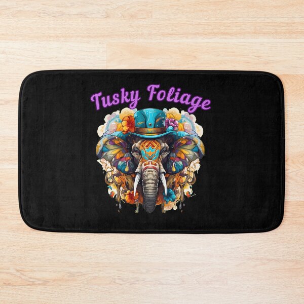 Item preview, Tusky Foliage. elephant portrait designed and sold by ElephantVibes.