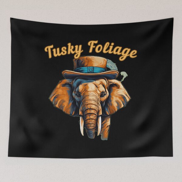 Item preview, Tusky Foliage. adorable elephant designed and sold by ElephantVibes.