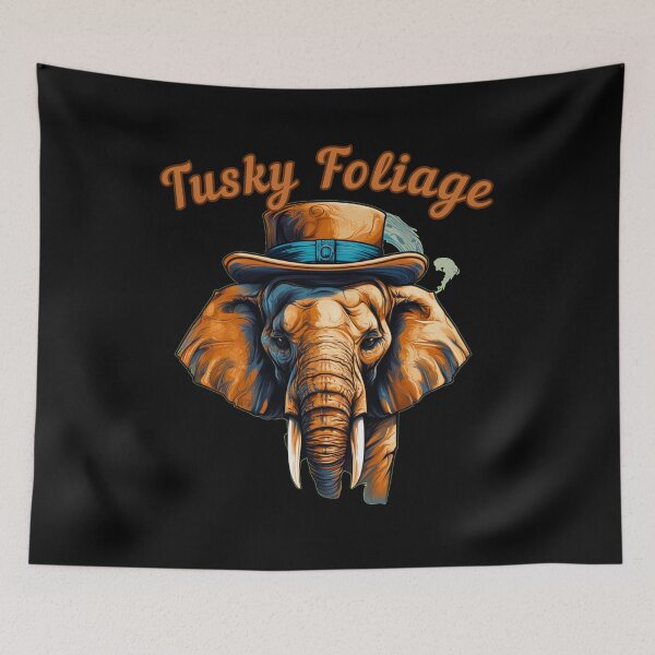 Item preview, Tusky Foliage elephant quote designed and sold by ElephantVibes.