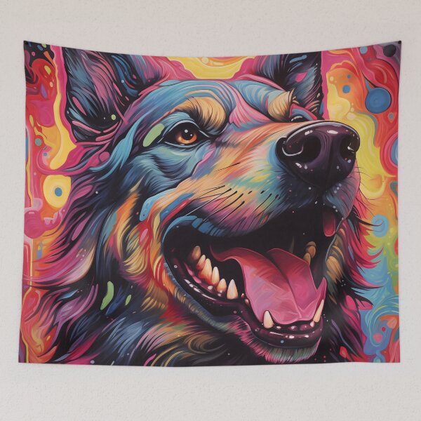 Item preview, Kaleidoscope K9: Surreal German Shepherd Portrait designed and sold by pooshda.